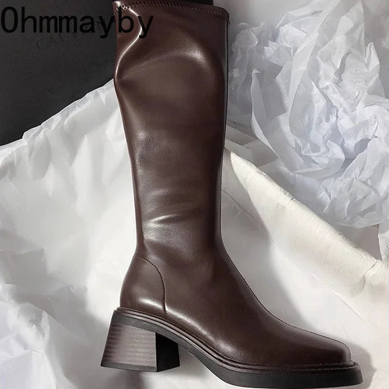 Vintage thick-heeled boots